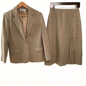 First Avenue 2PC Blazer Skirt Set Women SZ 10 Interview Academia Collegiate Work